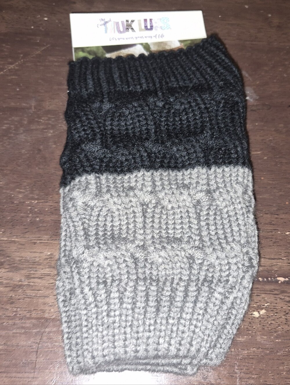 NWT Muk Luks Black Shadow Cable Knit Boot Toppers Boot Cuffs